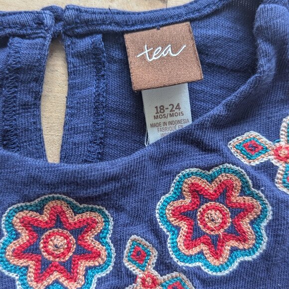 Tea Collection Martha Berry Embroidered Romper - Size 18-24M - Picture 3 of 7